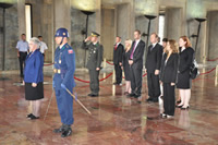 Congresswoman Virginia Foxx and members of the delegation pay tribute at the Anitkabir mausoleum to Atatürk, founder of the modern Republic of Turkey.
